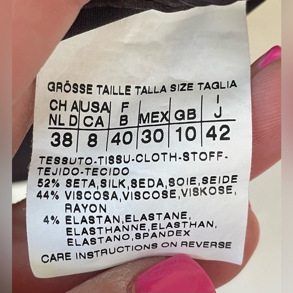 MaxMara Silk Blend Spaghetti Strap V-Neck Tank Top Dark Brown; size 8 - Picture 3 of 5